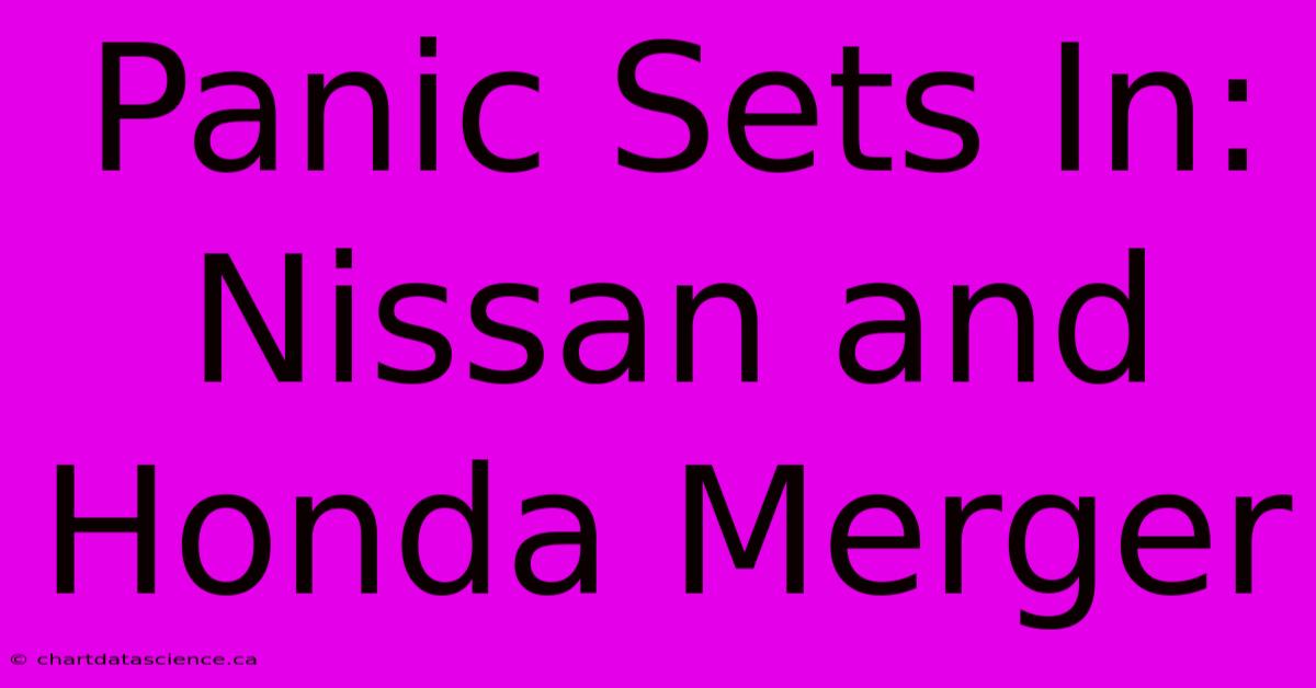 Panic Sets In: Nissan And Honda Merger