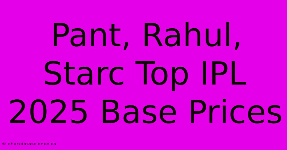 Pant, Rahul, Starc Top IPL 2025 Base Prices