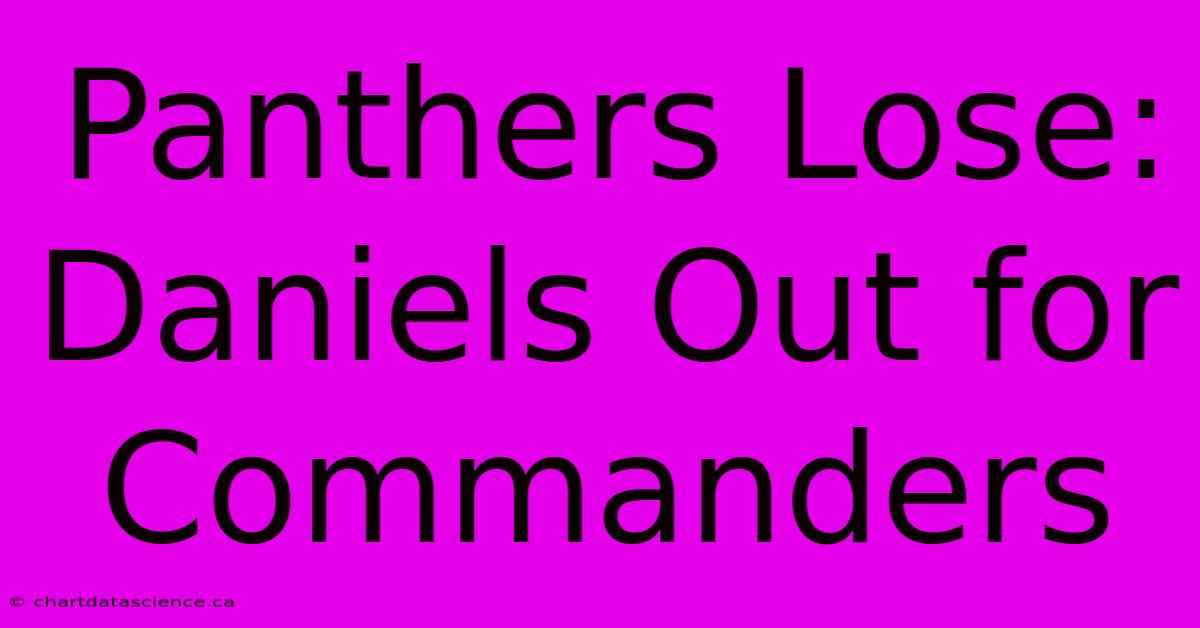 Panthers Lose: Daniels Out For Commanders