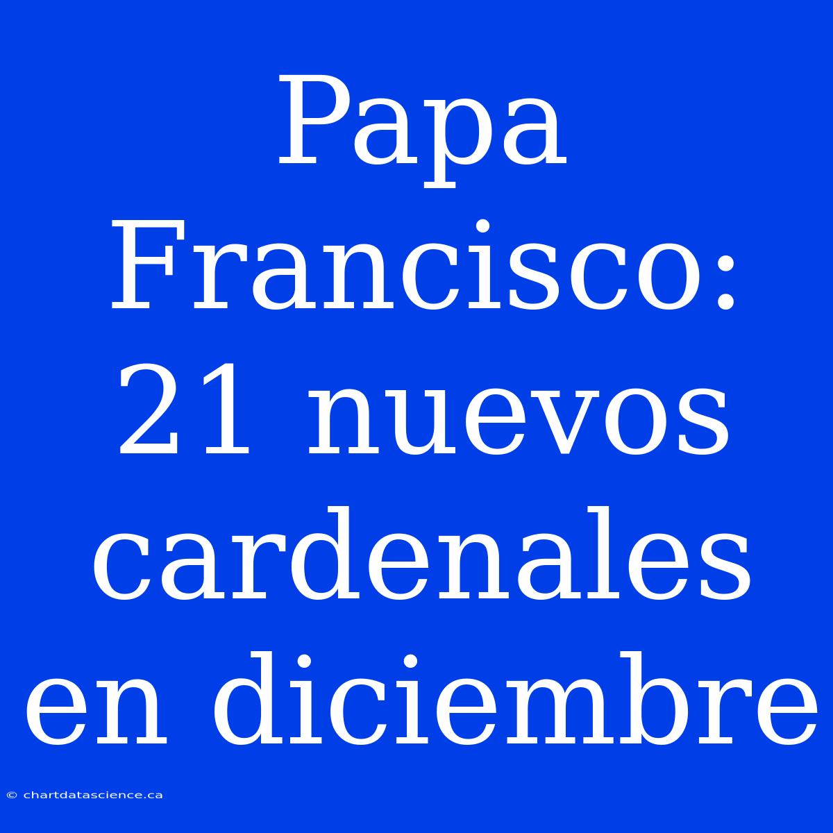 Papa Francisco: 21 Nuevos Cardenales En Diciembre