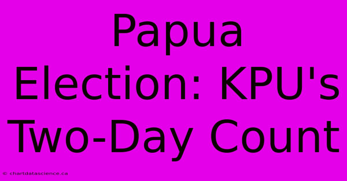 Papua Election: KPU's Two-Day Count