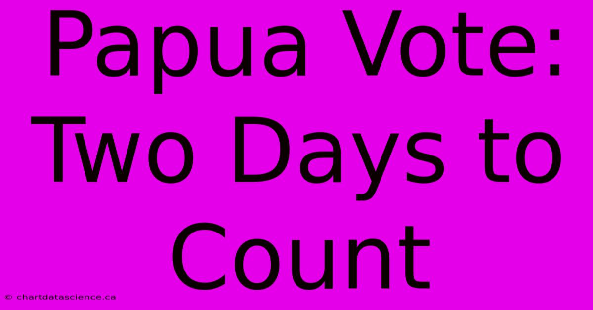 Papua Vote: Two Days To Count