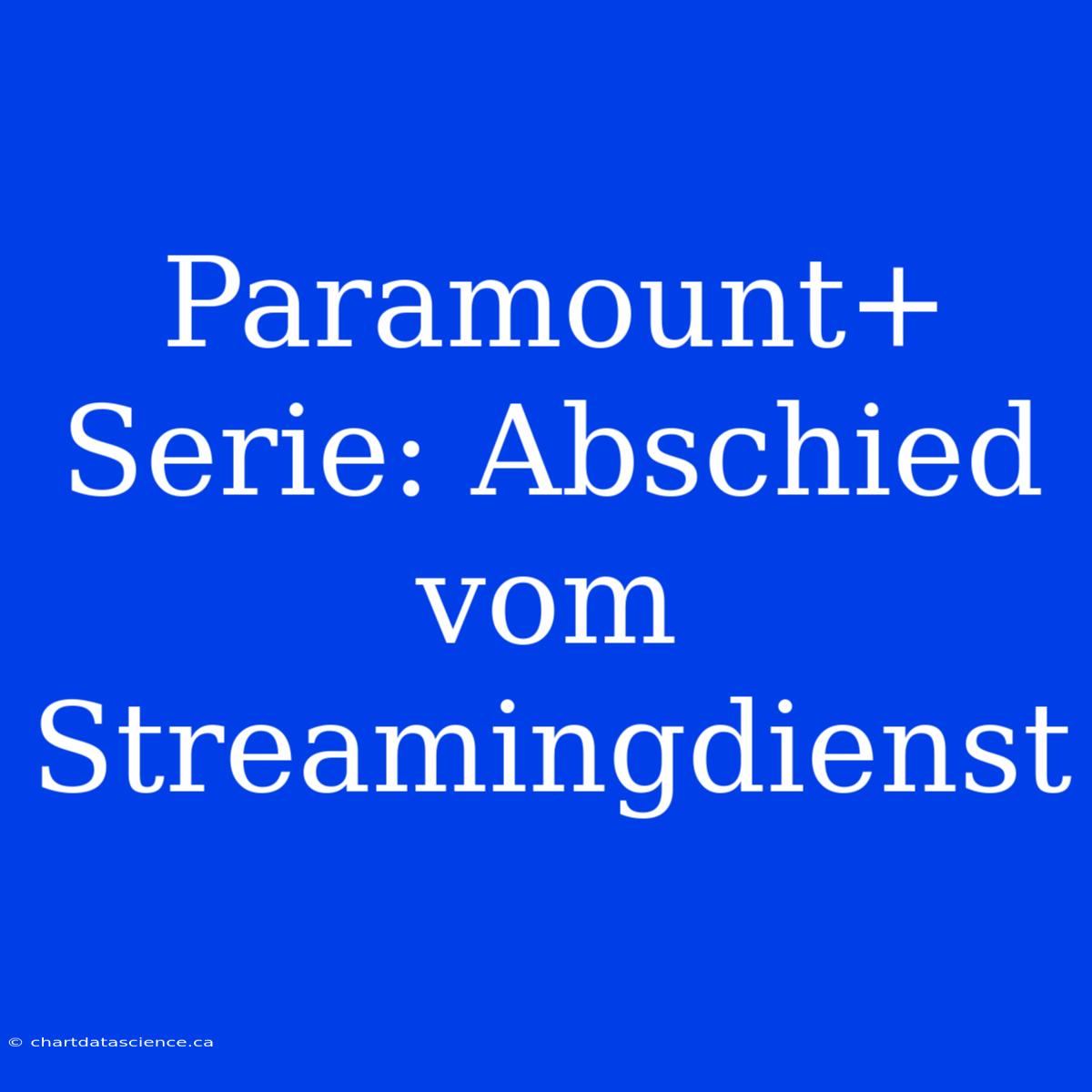 Paramount+ Serie: Abschied Vom Streamingdienst