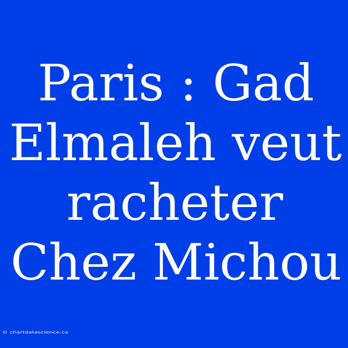 Paris : Gad Elmaleh Veut Racheter Chez Michou