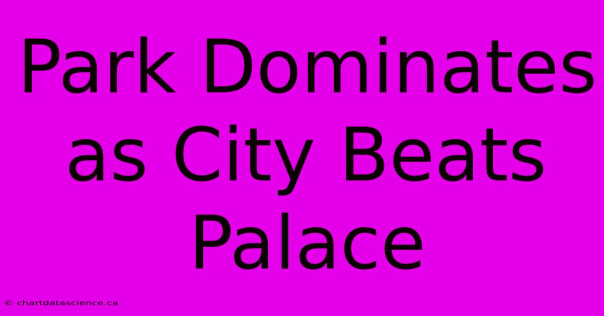 Park Dominates As City Beats Palace