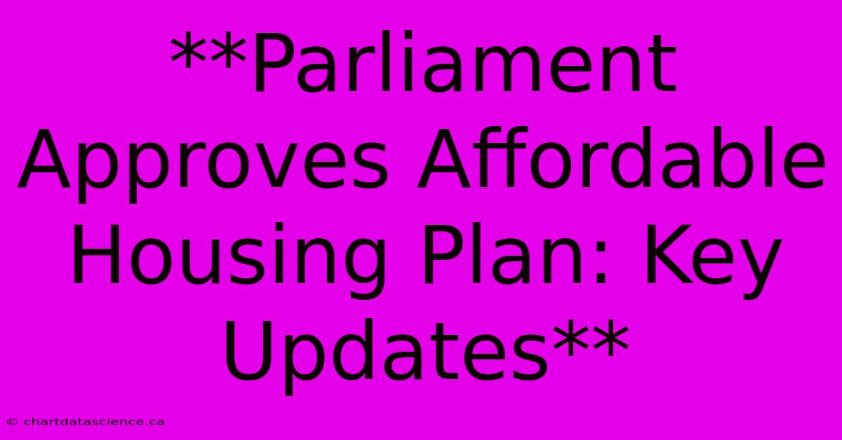 **Parliament Approves Affordable Housing Plan: Key Updates**