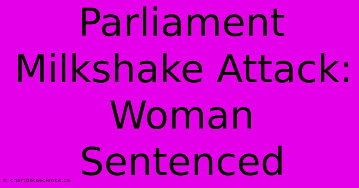 Parliament Milkshake Attack: Woman Sentenced