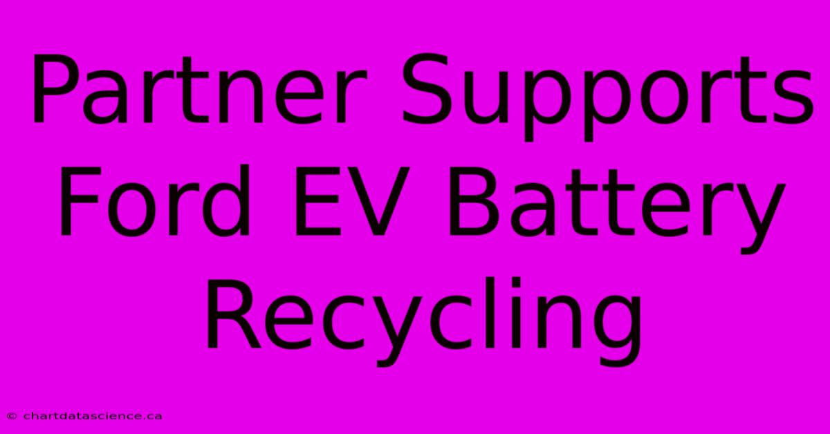 Partner Supports Ford EV Battery Recycling 