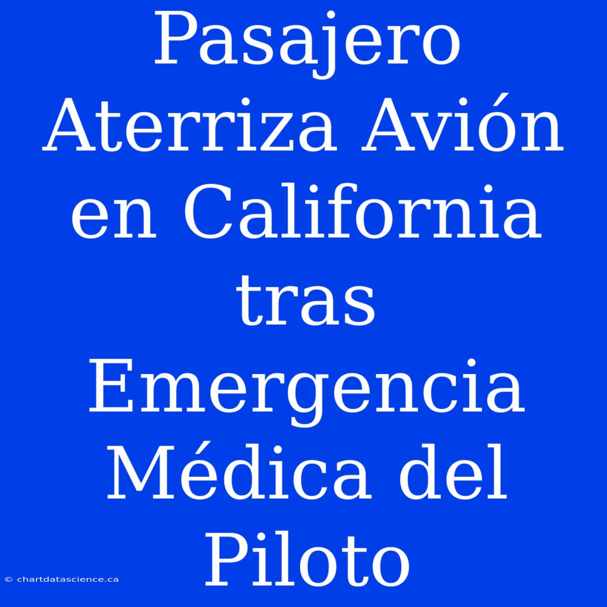 Pasajero Aterriza Avión En California Tras Emergencia Médica Del Piloto