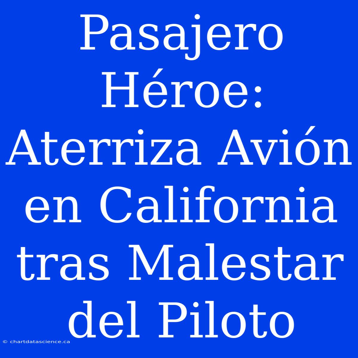 Pasajero Héroe: Aterriza Avión En California Tras Malestar Del Piloto