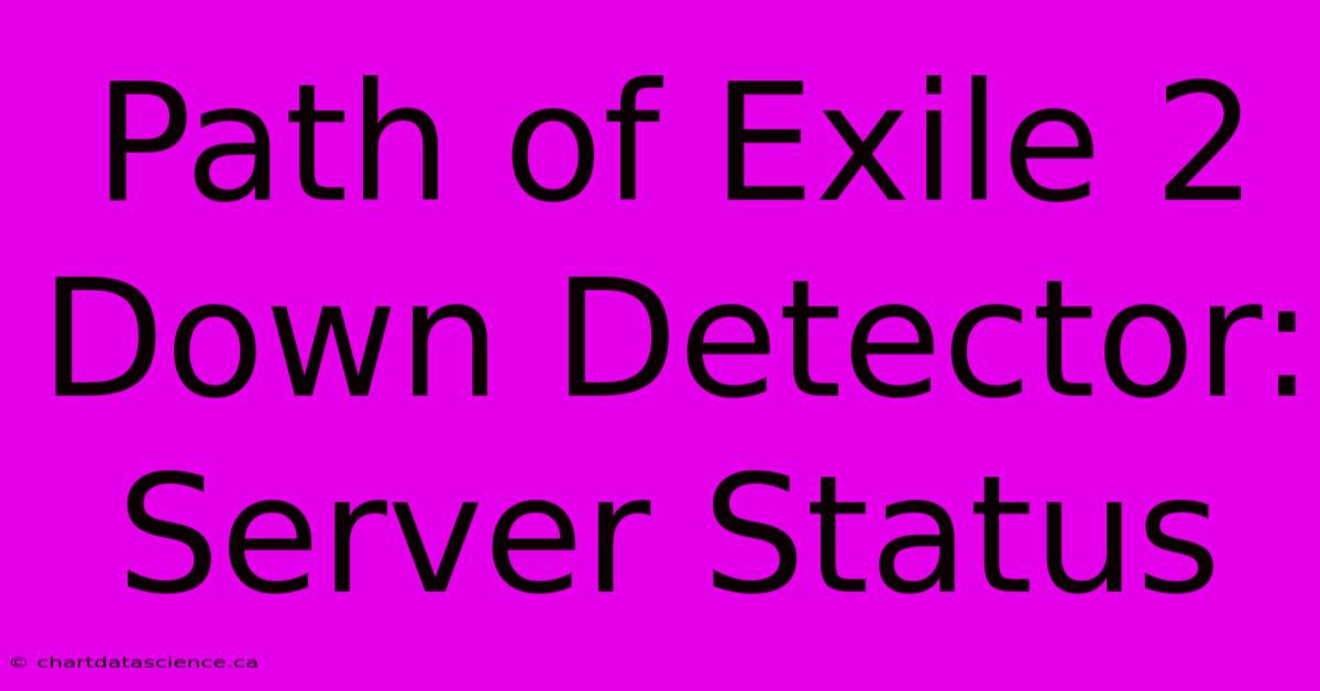 Path Of Exile 2 Down Detector: Server Status