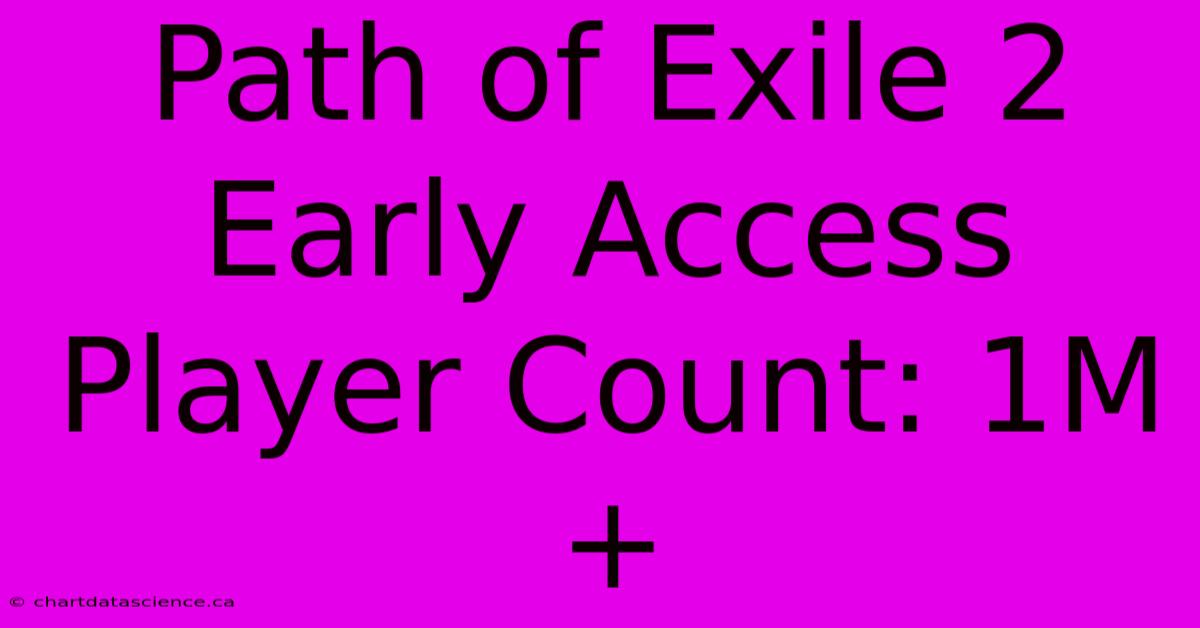 Path Of Exile 2 Early Access Player Count: 1M+