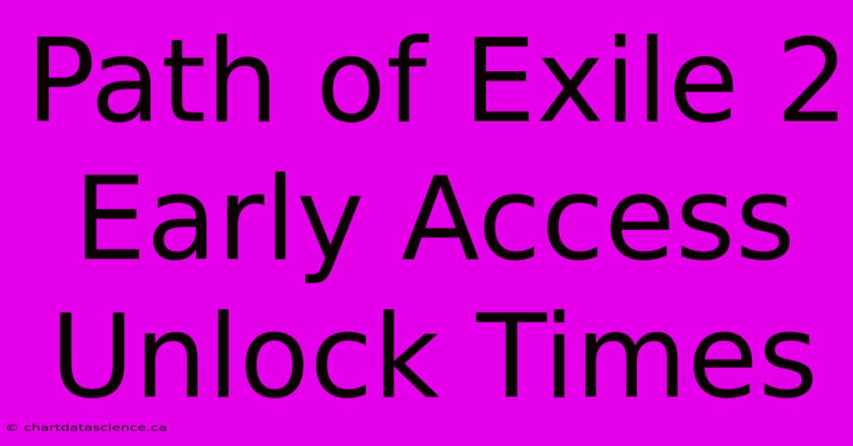 Path Of Exile 2 Early Access Unlock Times