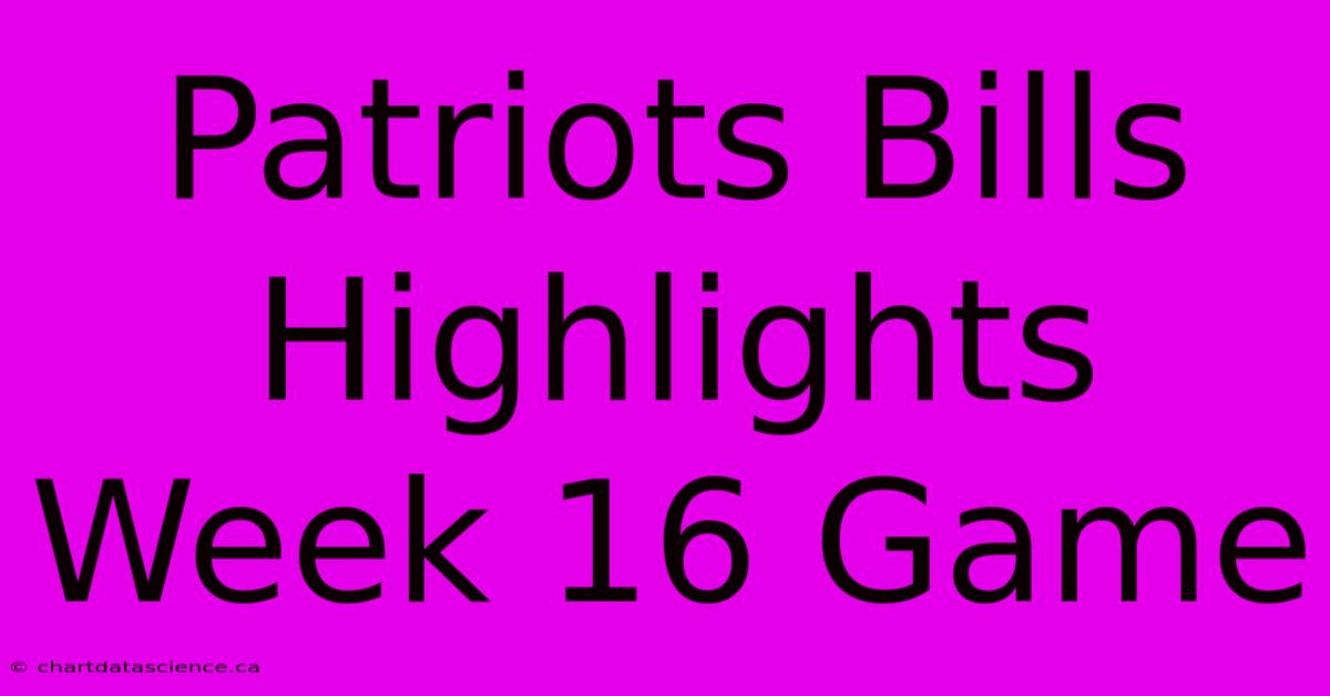 Patriots Bills Highlights Week 16 Game