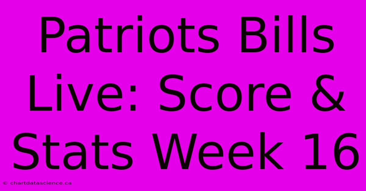 Patriots Bills Live: Score & Stats Week 16