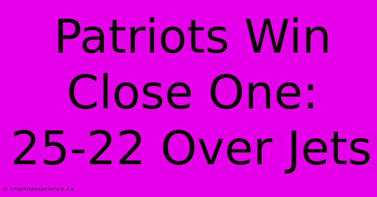 Patriots Win Close One: 25-22 Over Jets