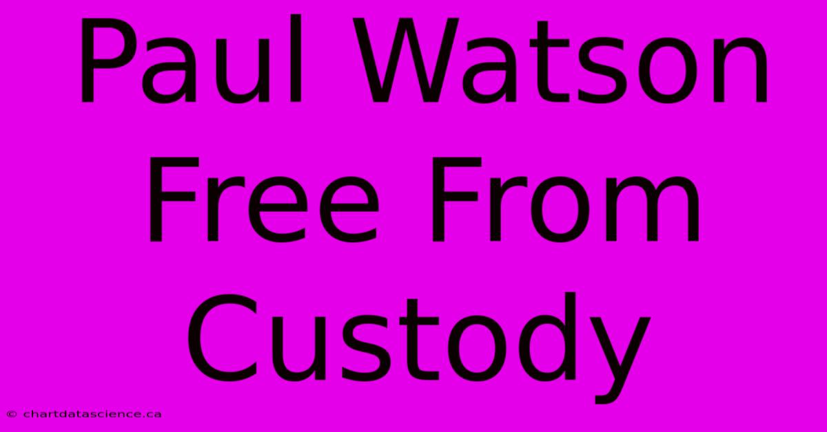 Paul Watson Free From Custody