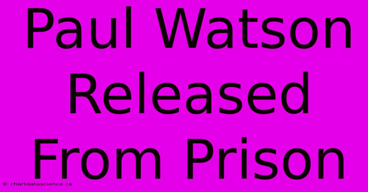 Paul Watson Released From Prison