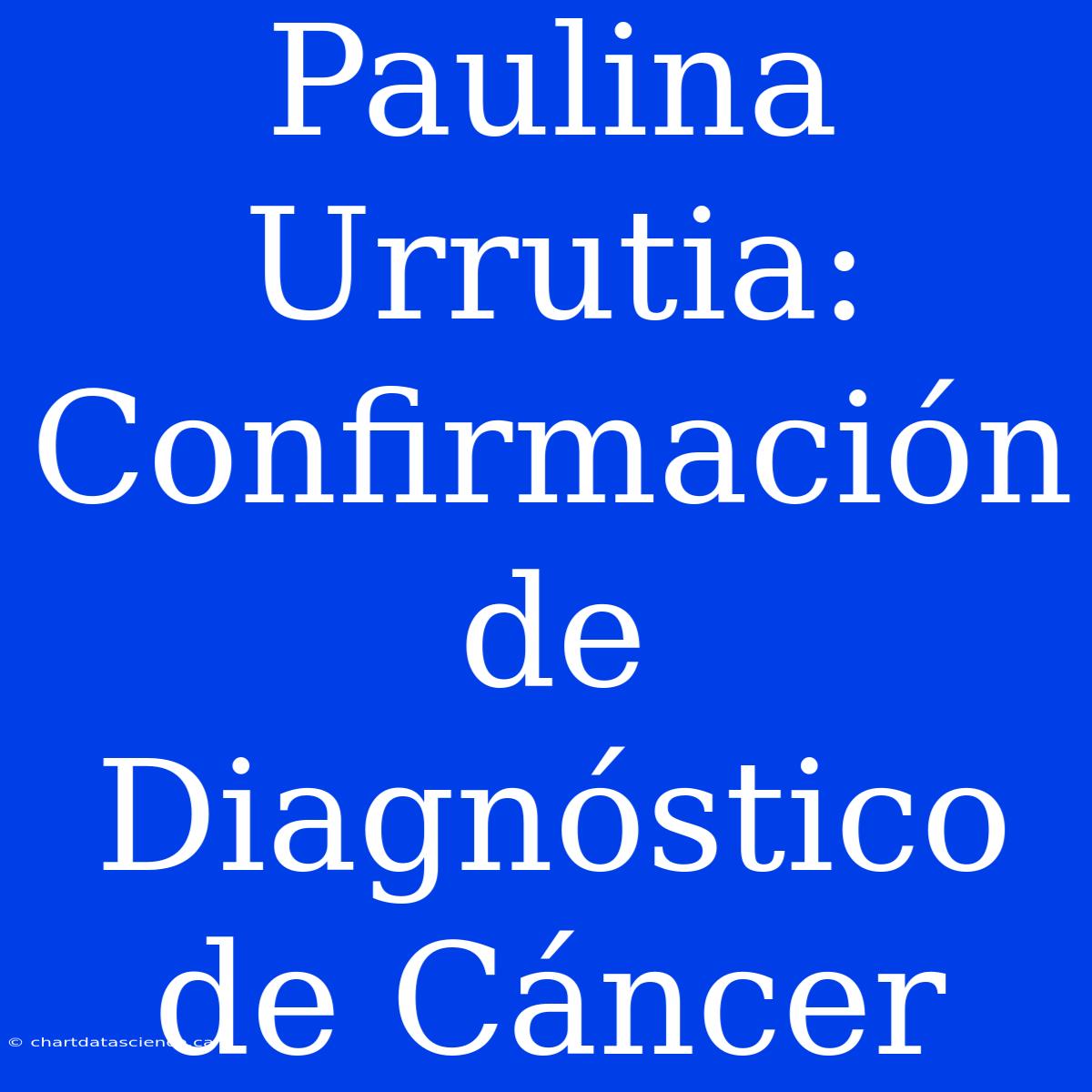 Paulina Urrutia: Confirmación De Diagnóstico De Cáncer