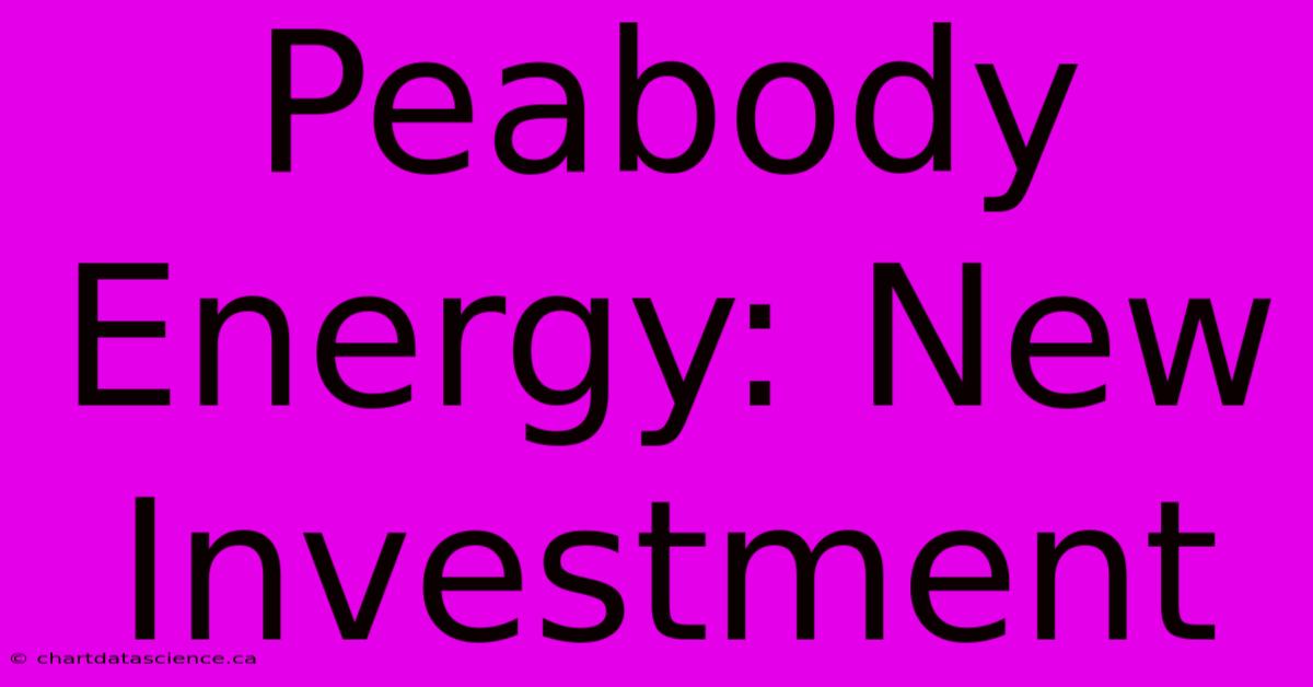 Peabody Energy: New Investment