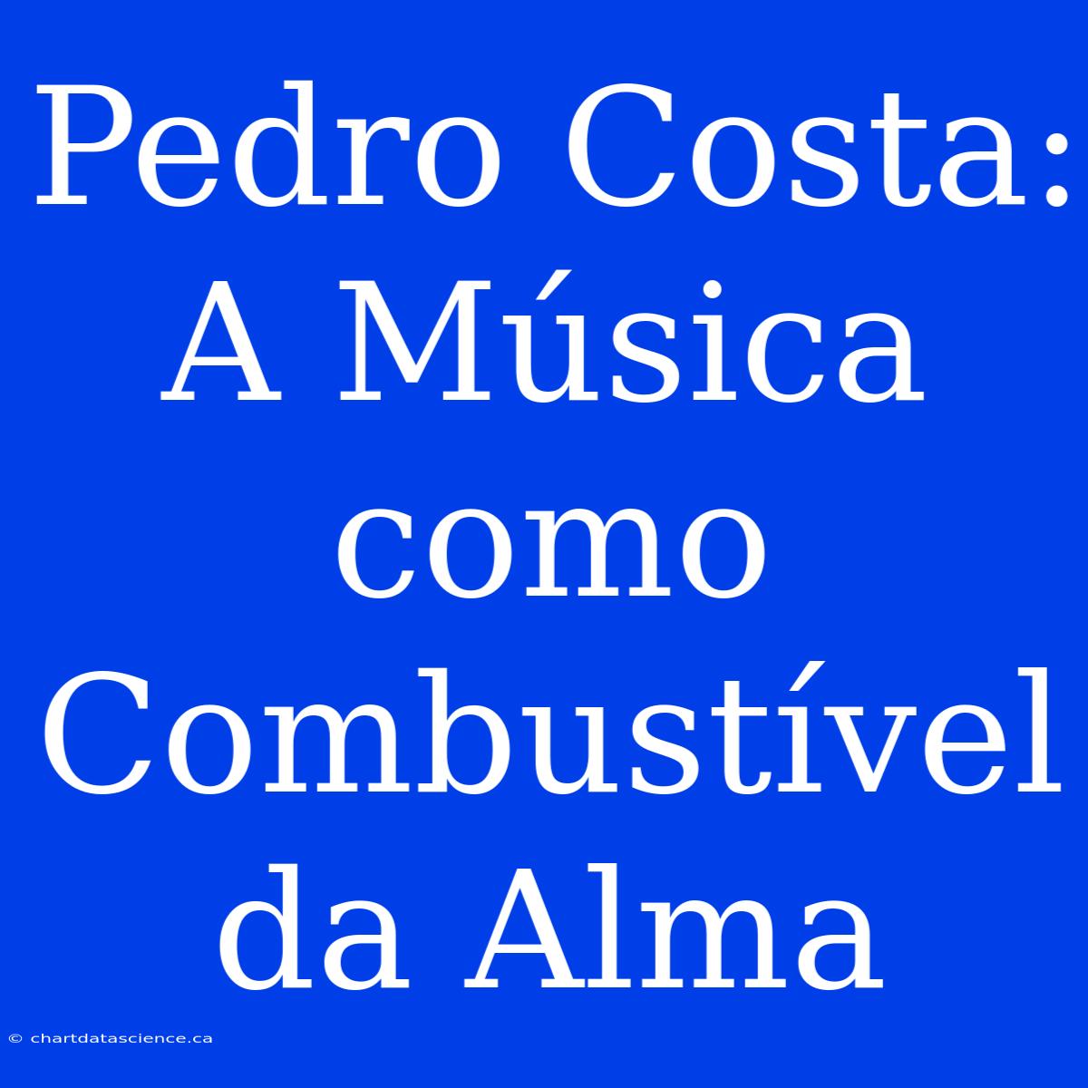 Pedro Costa:  A Música Como Combustível Da Alma