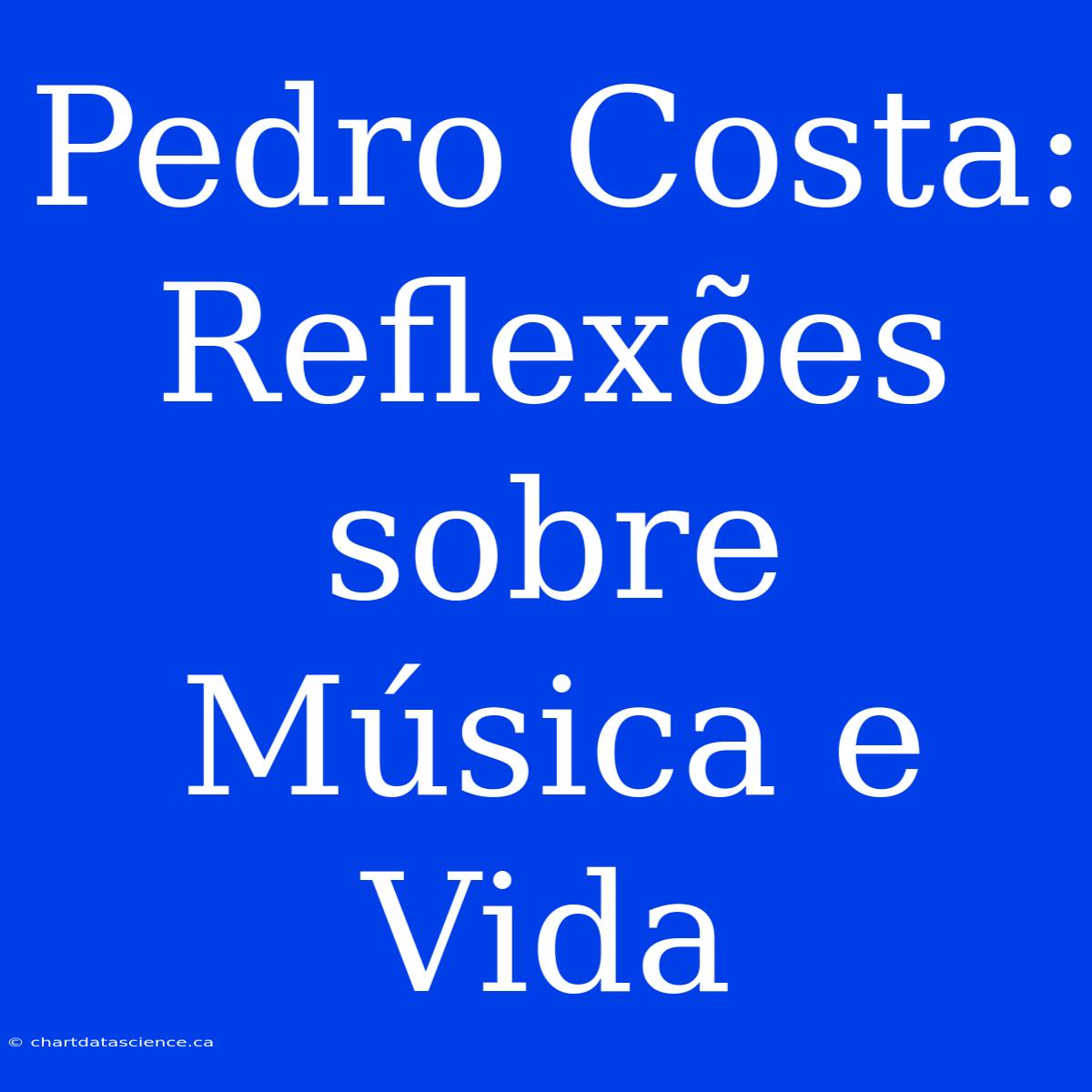 Pedro Costa: Reflexões Sobre Música E Vida