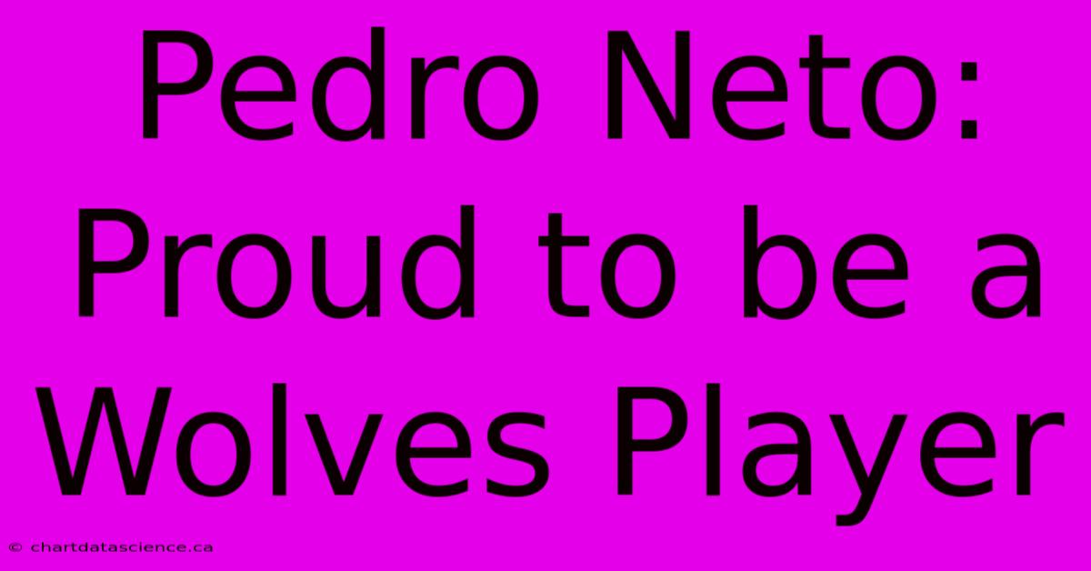 Pedro Neto: Proud To Be A Wolves Player