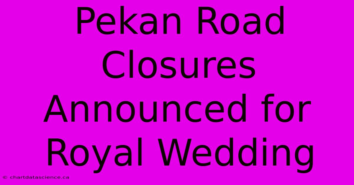 Pekan Road Closures Announced For Royal Wedding 