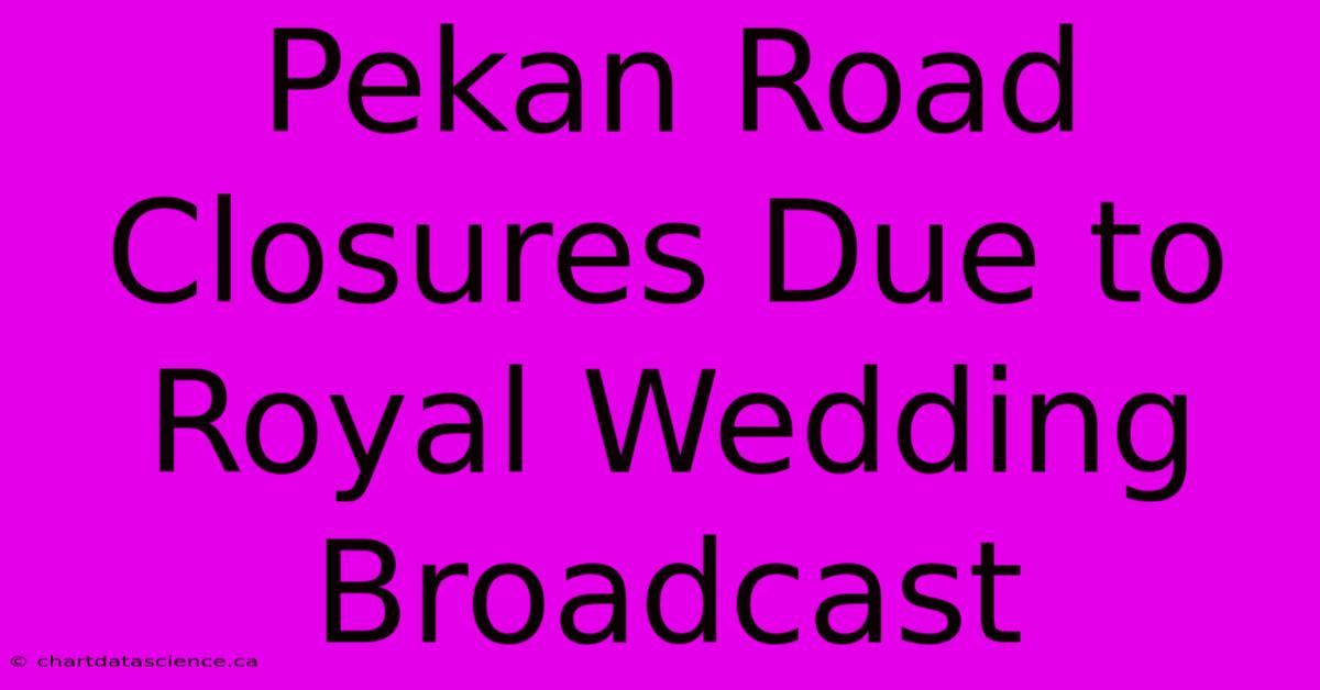 Pekan Road Closures Due To Royal Wedding Broadcast