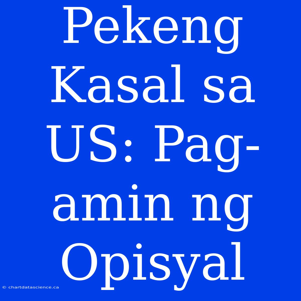 Pekeng Kasal Sa US: Pag-amin Ng Opisyal