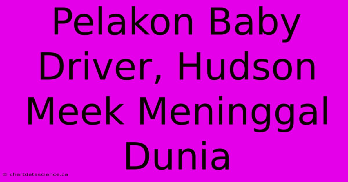 Pelakon Baby Driver, Hudson Meek Meninggal Dunia