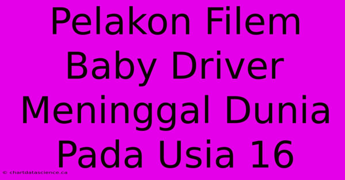 Pelakon Filem Baby Driver Meninggal Dunia Pada Usia 16