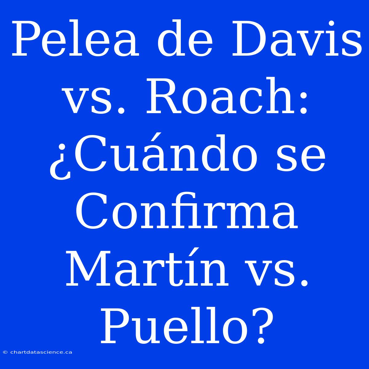 Pelea De Davis Vs. Roach: ¿Cuándo Se Confirma Martín Vs. Puello?