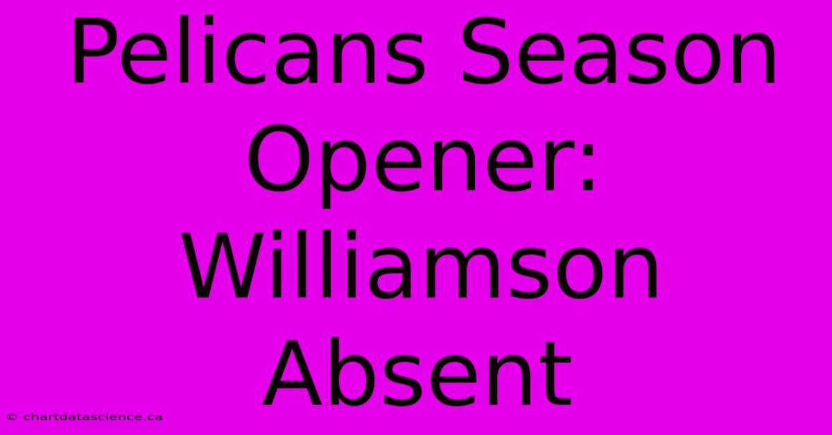 Pelicans Season Opener: Williamson Absent 