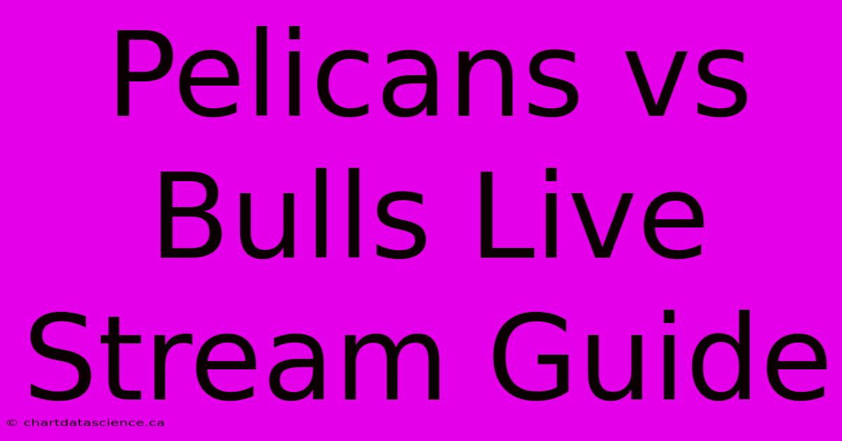 Pelicans Vs Bulls Live Stream Guide