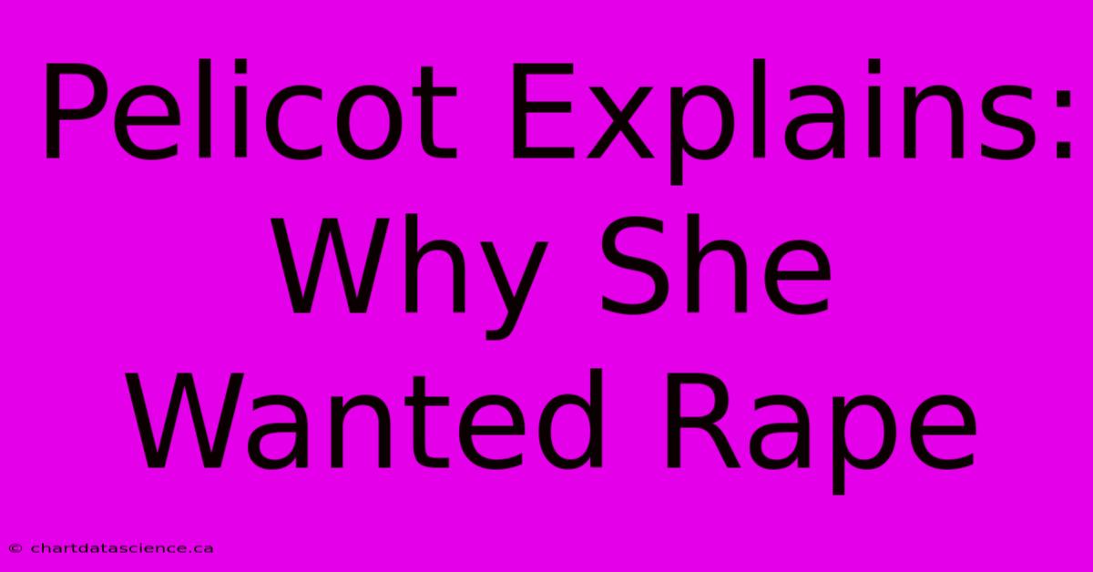 Pelicot Explains: Why She Wanted Rape