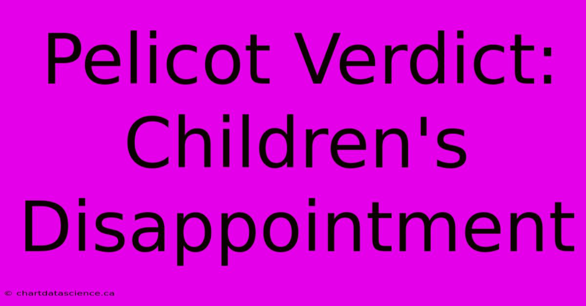 Pelicot Verdict: Children's Disappointment