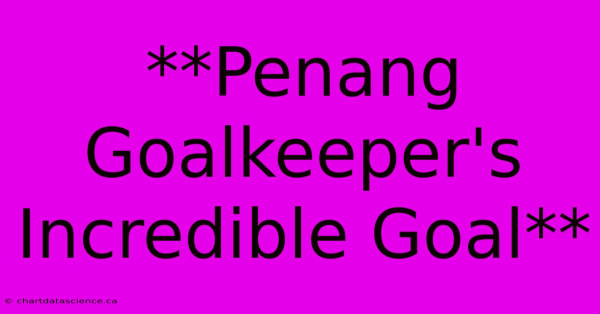 **Penang Goalkeeper's Incredible Goal**