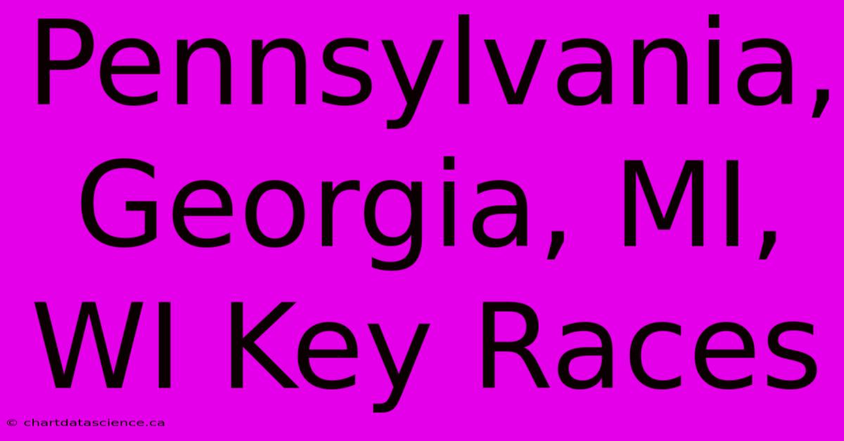 Pennsylvania, Georgia, MI, WI Key Races 