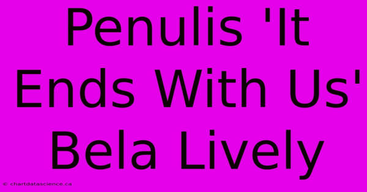 Penulis 'It Ends With Us' Bela Lively