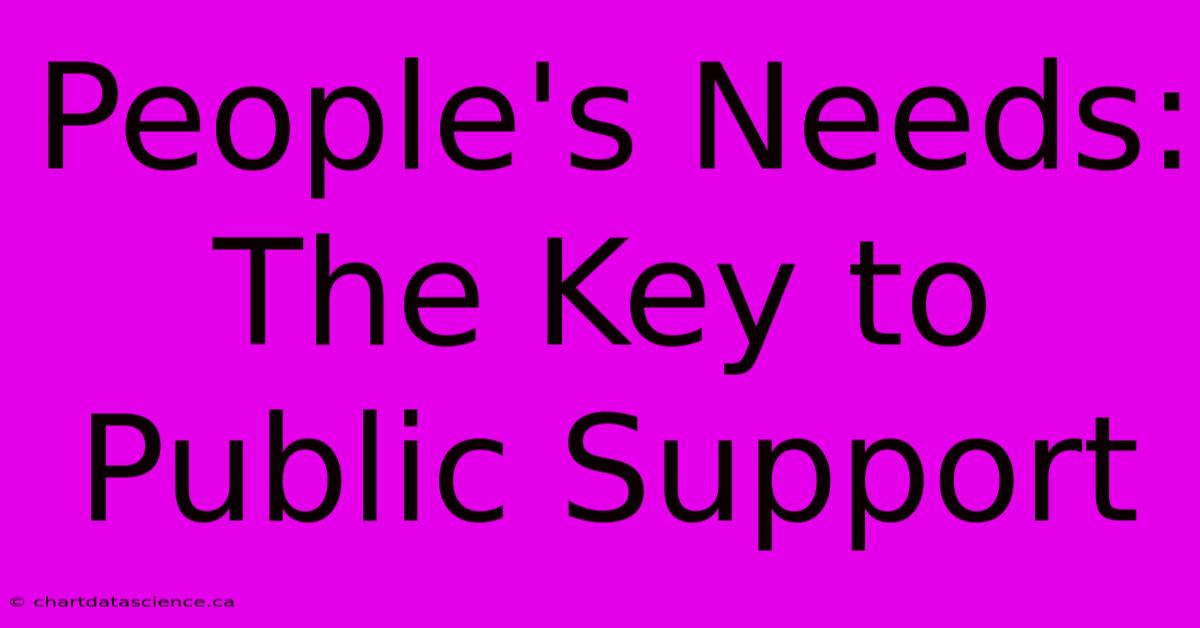 People's Needs: The Key To Public Support