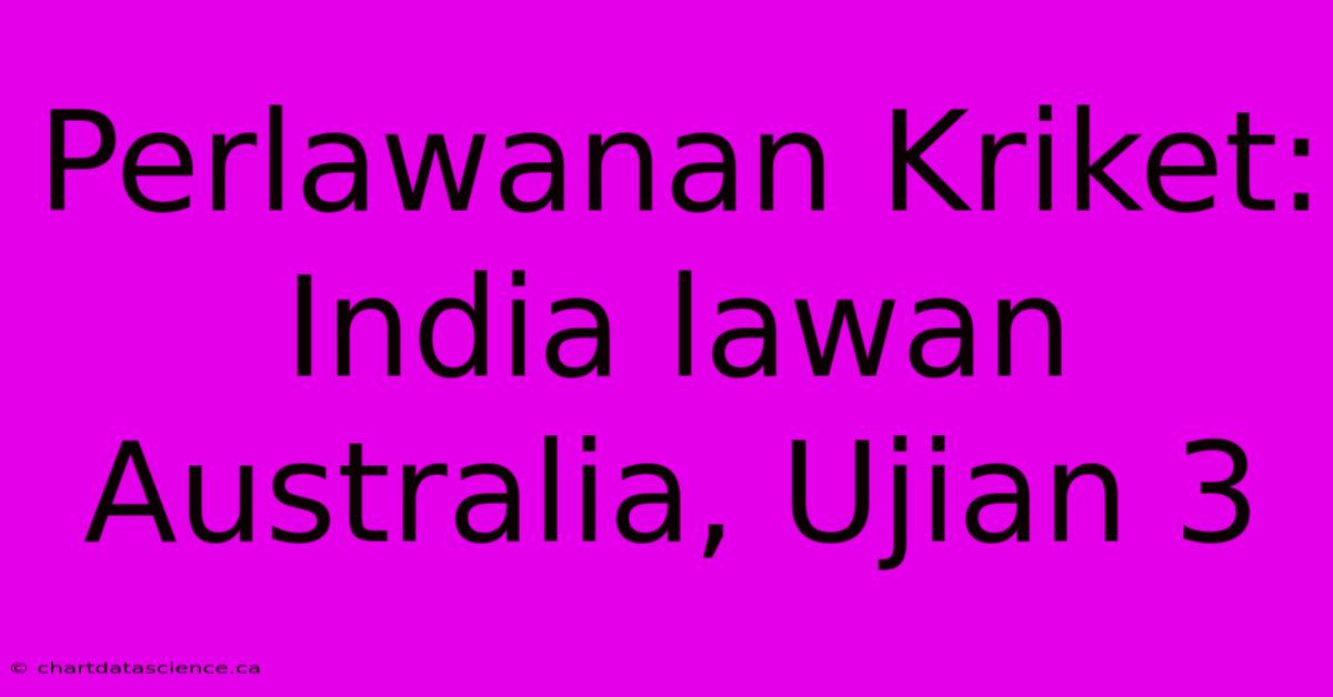 Perlawanan Kriket: India Lawan Australia, Ujian 3