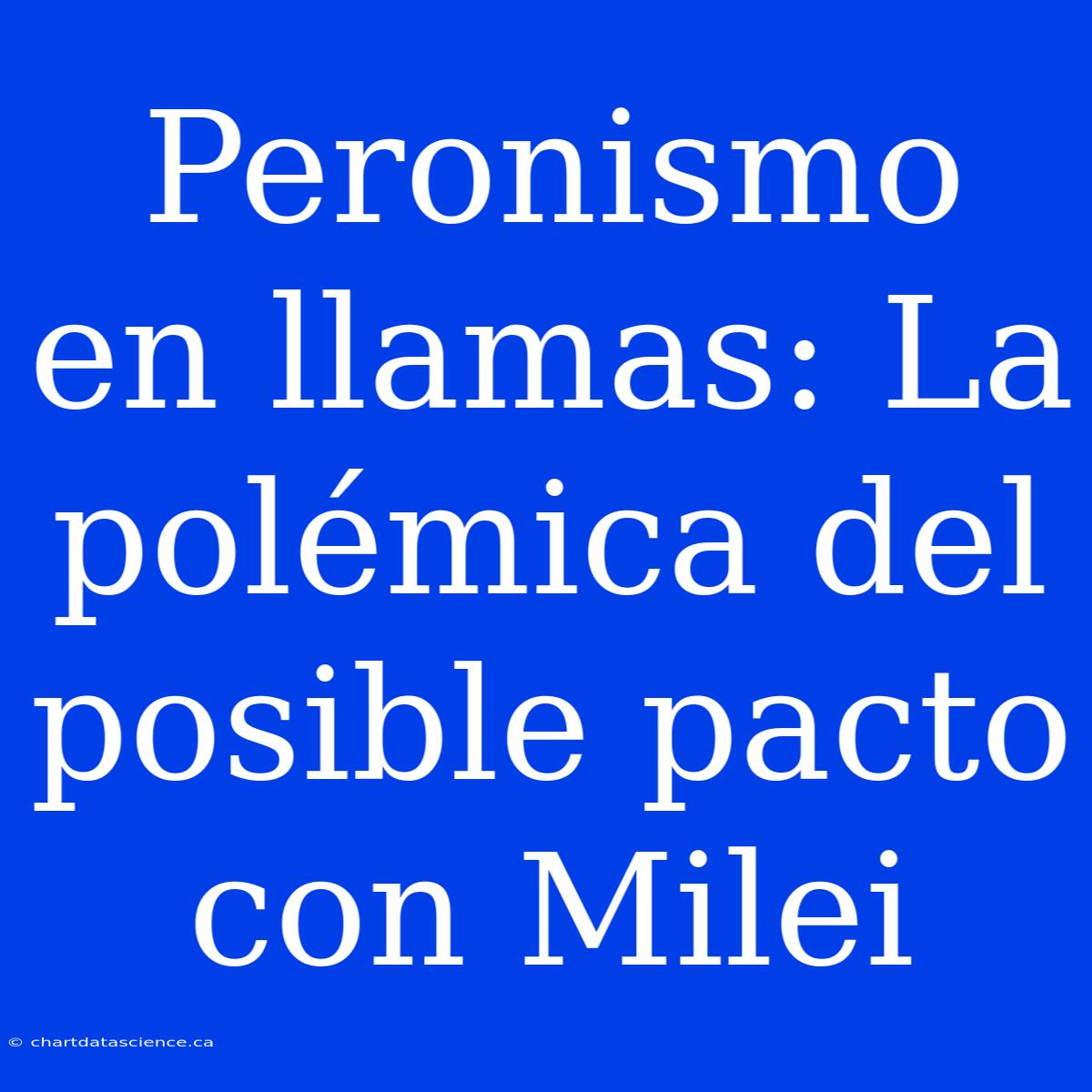 Peronismo En Llamas: La Polémica Del Posible Pacto Con Milei