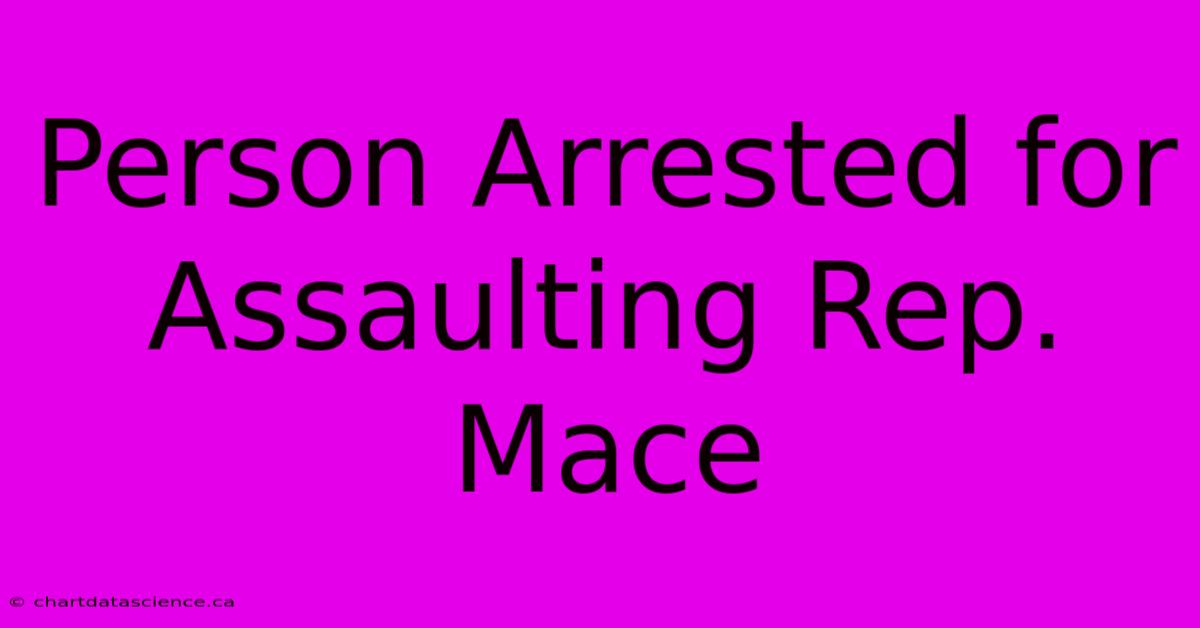 Person Arrested For Assaulting Rep. Mace