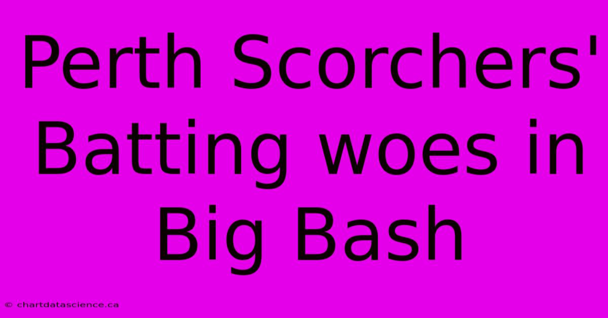 Perth Scorchers' Batting Woes In Big Bash