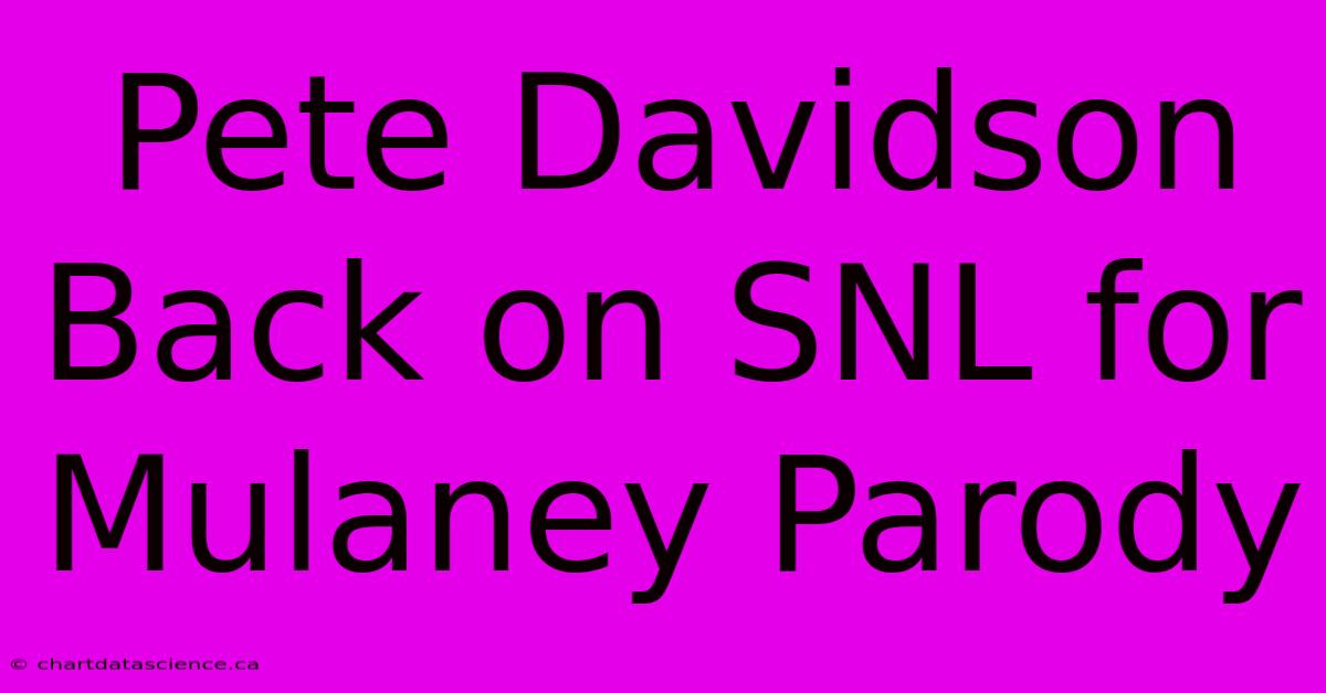 Pete Davidson Back On SNL For Mulaney Parody