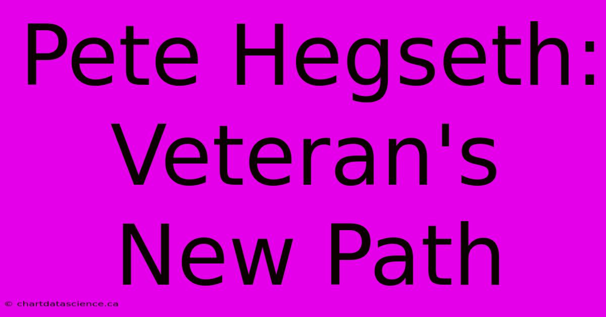 Pete Hegseth: Veteran's New Path