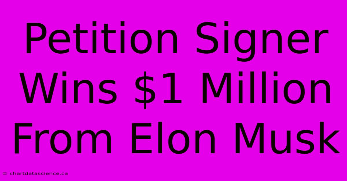 Petition Signer Wins $1 Million From Elon Musk