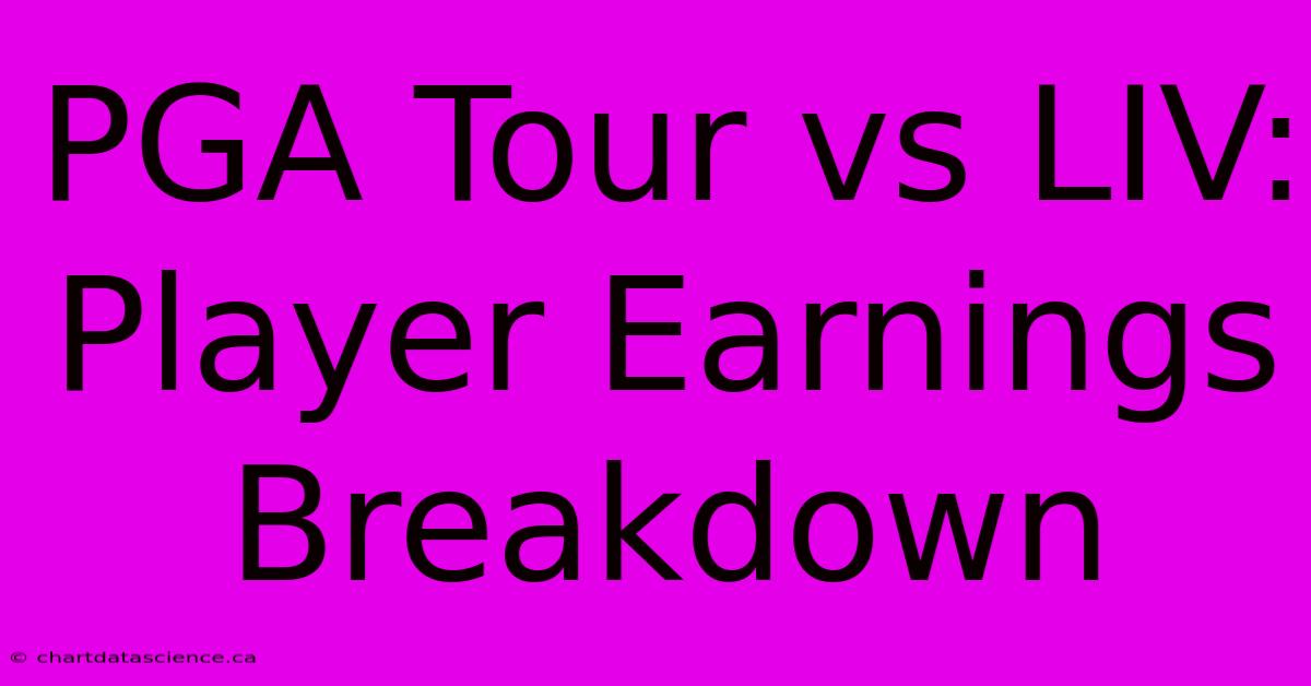 PGA Tour Vs LIV: Player Earnings Breakdown