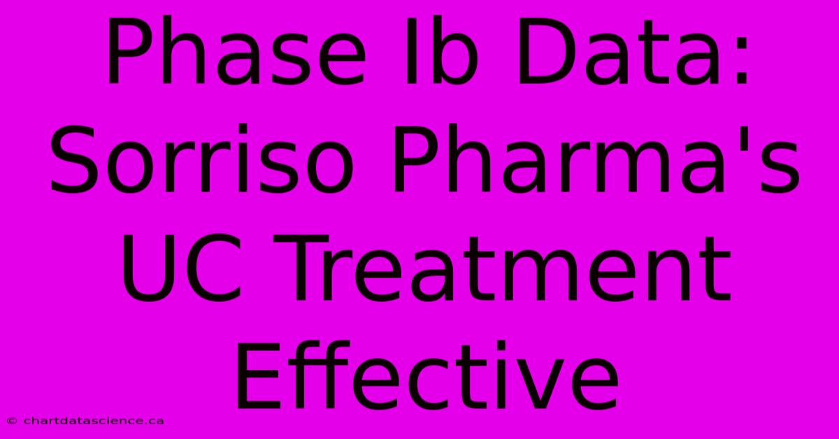 Phase Ib Data: Sorriso Pharma's UC Treatment Effective